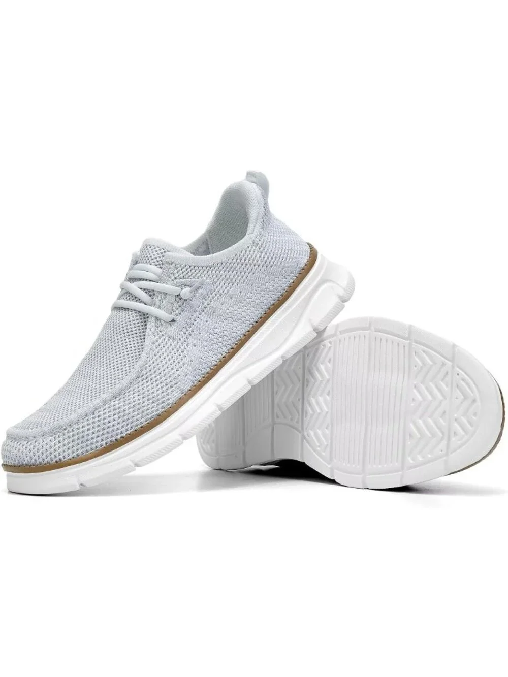 Men's White Slip On Loafers Comfortable Boat Casual Walking Sneaker Shoes